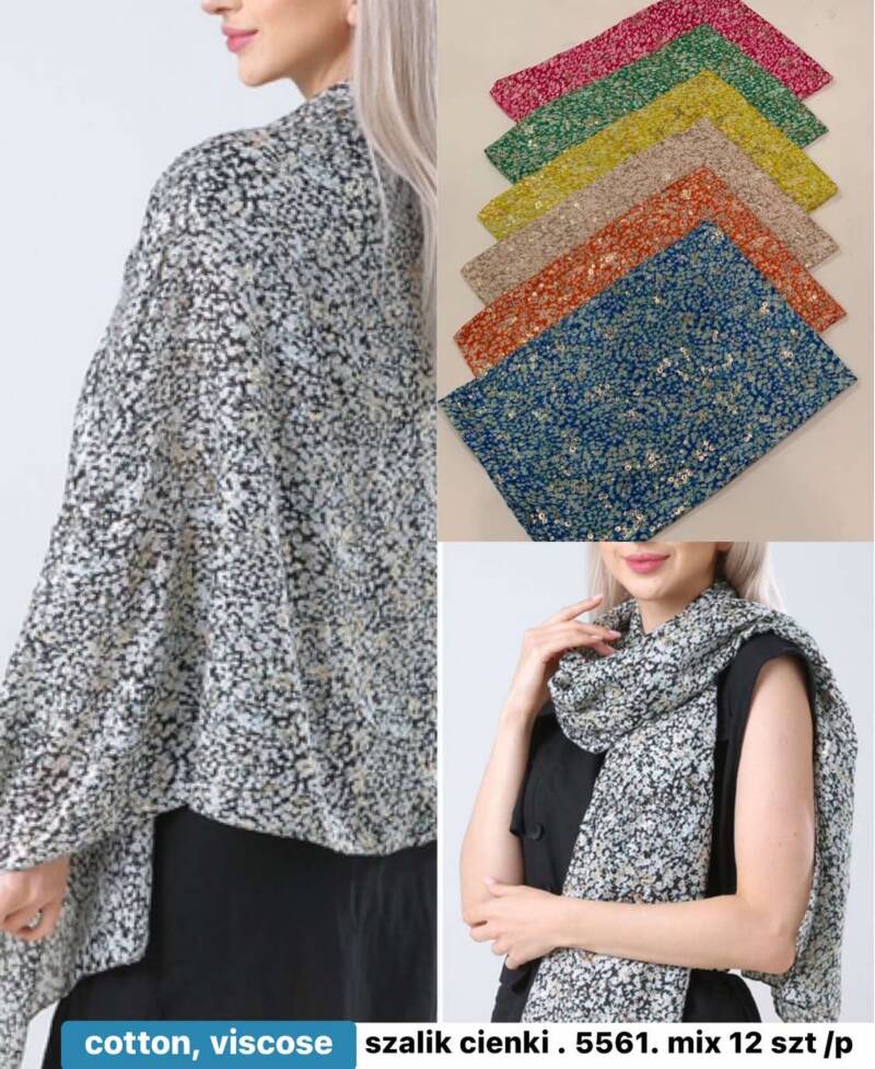 Szaliki damskie Roz Standard, Mix Kolor Paczka 12 szt